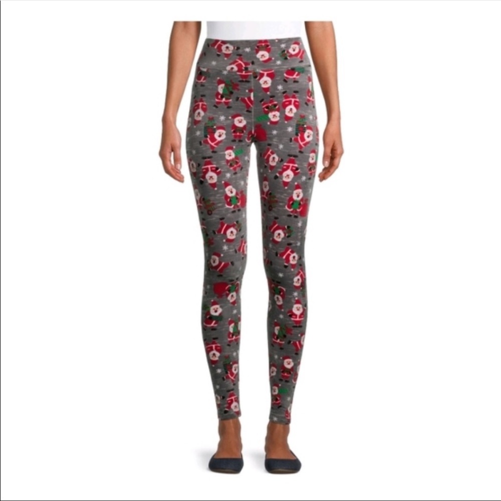 No Boundaries Super Plush High Waist Santa Claus Leggings